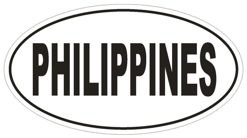 PHILIPPINES Oval Bumper Sticker or Helmet Sticker D2143 Country Euro Oval - Winter Park Products