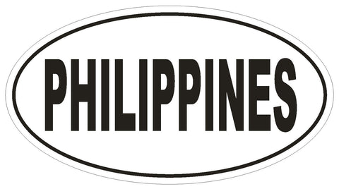 PHILIPPINES Oval Bumper Sticker or Helmet Sticker D2143 Country Euro Oval - Winter Park Products