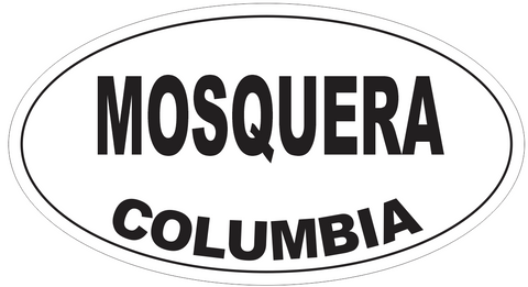 Mosquera Columbia Oval Bumper Sticker or Helmet Sticker D4600