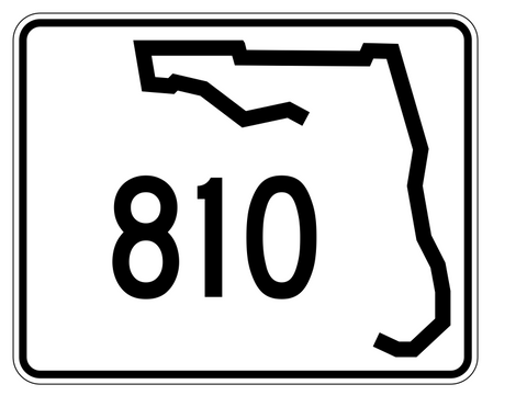Florida State Road 810 Sticker Decal R1706 Highway Sign - Winter Park Products