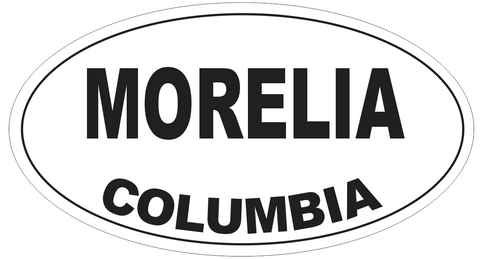Morelia Columbia Oval Bumper Sticker or Helmet Sticker D4383