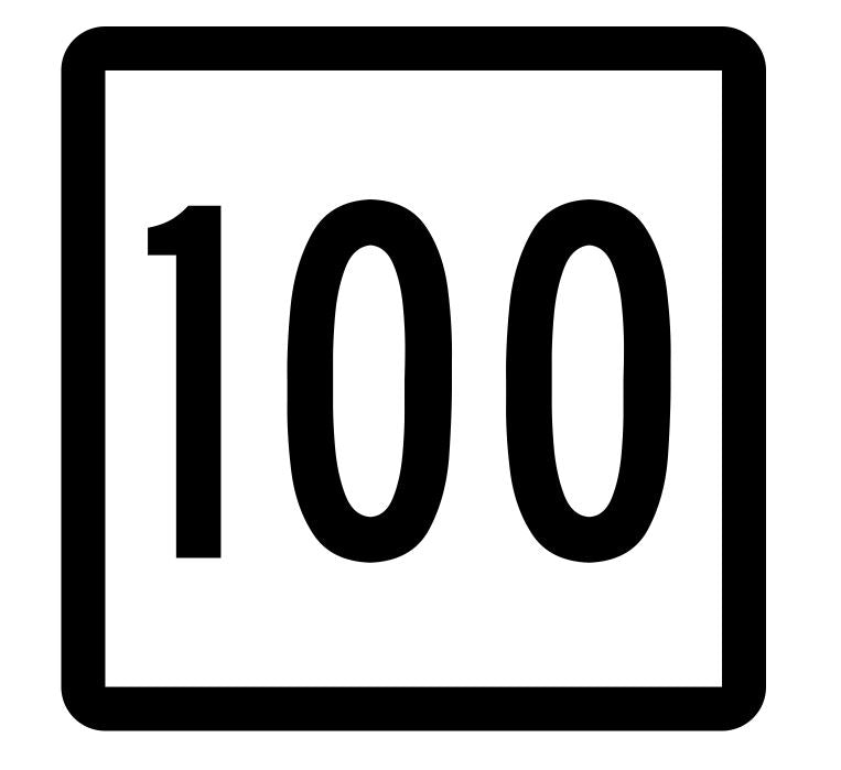 Connecticut State Highway 100 Sticker Decal R5119 Highway Route Sign