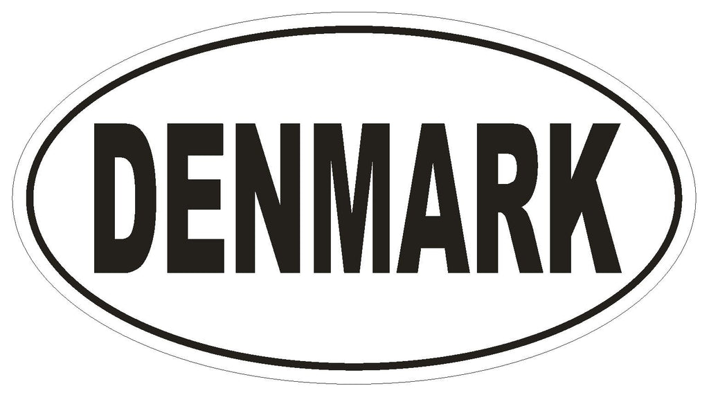 Denmark Oval Bumper Sticker or Helmet Sticker D2179 Euro Oval Country Code - Winter Park Products