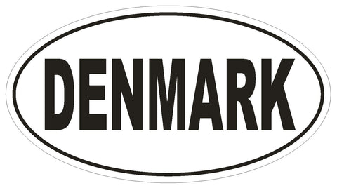 Denmark Oval Bumper Sticker or Helmet Sticker D2179 Euro Oval Country Code - Winter Park Products