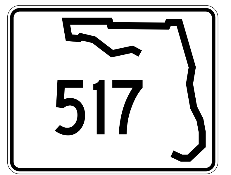 Florida State Road 517 Sticker Decal R1595 Highway Sign - Winter Park Products