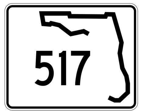 Florida State Road 517 Sticker Decal R1595 Highway Sign - Winter Park Products