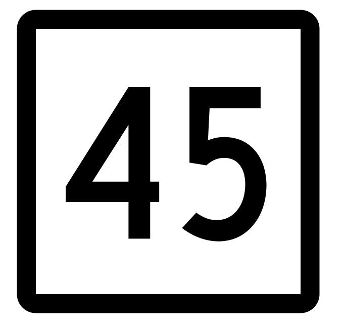 Connecticut State Highway 45 Sticker Decal R5084 Highway Route Sign