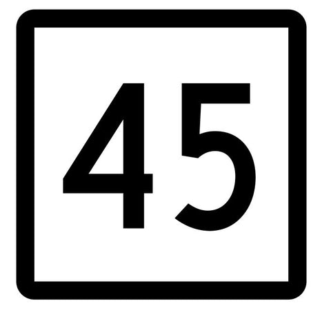 Connecticut State Highway 45 Sticker Decal R5084 Highway Route Sign