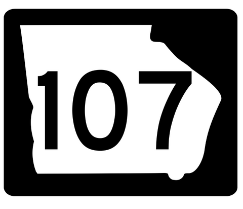 Georgia State Route 107 Sticker R3650 Highway Sign
