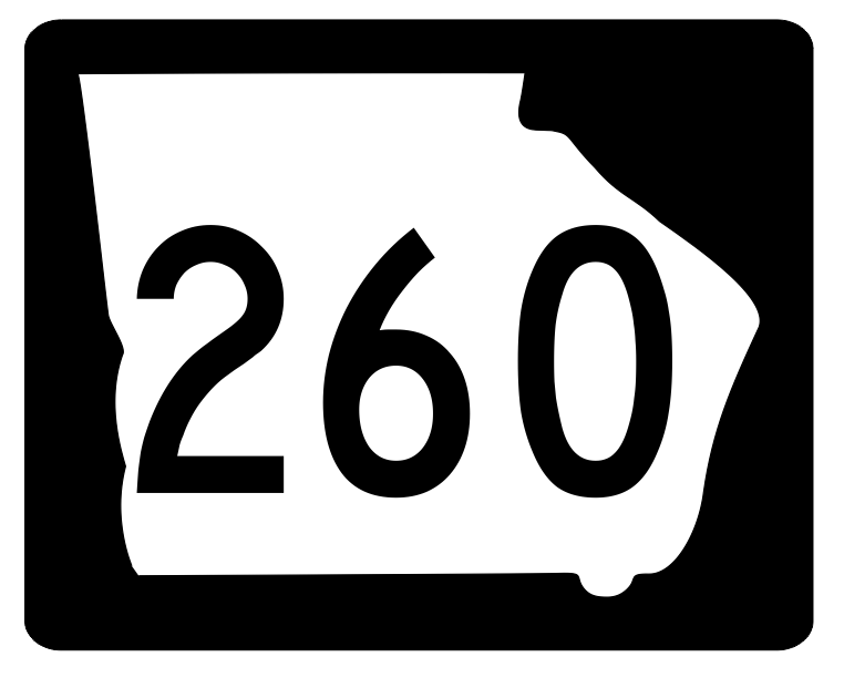 Georgia State Route 260 Sticker R3925 Highway Sign