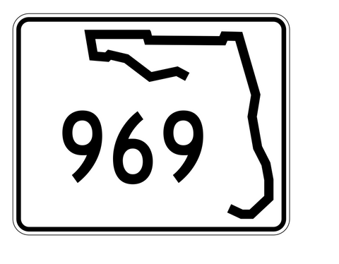 Florida State Road 969 Sticker Decal R1760 Highway Sign - Winter Park Products