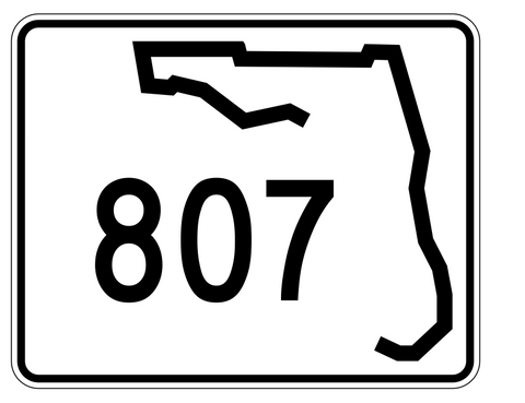 Florida State Road 807 Sticker Decal R1703 Highway Sign - Winter Park Products