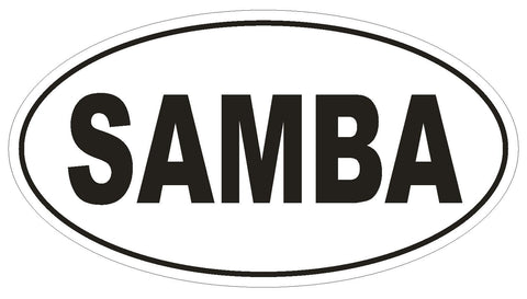 SAMBA Oval Bumper Sticker or Helmet Sticker D1858 Euro Oval Dance - Winter Park Products