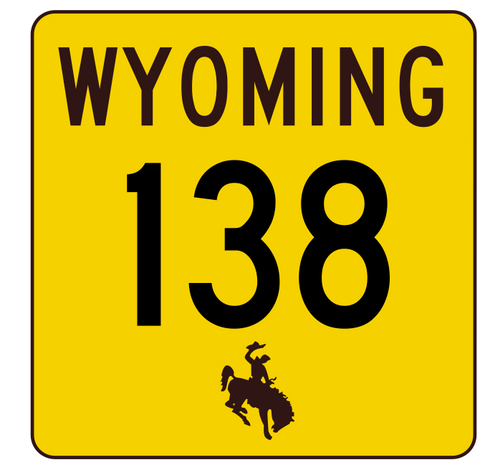 Wyoming Highway 138 Sticker R3432 Highway Sign