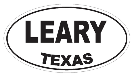 Leary Texas Oval Bumper Sticker or Helmet Sticker D3577 Euro Oval - Winter Park Products
