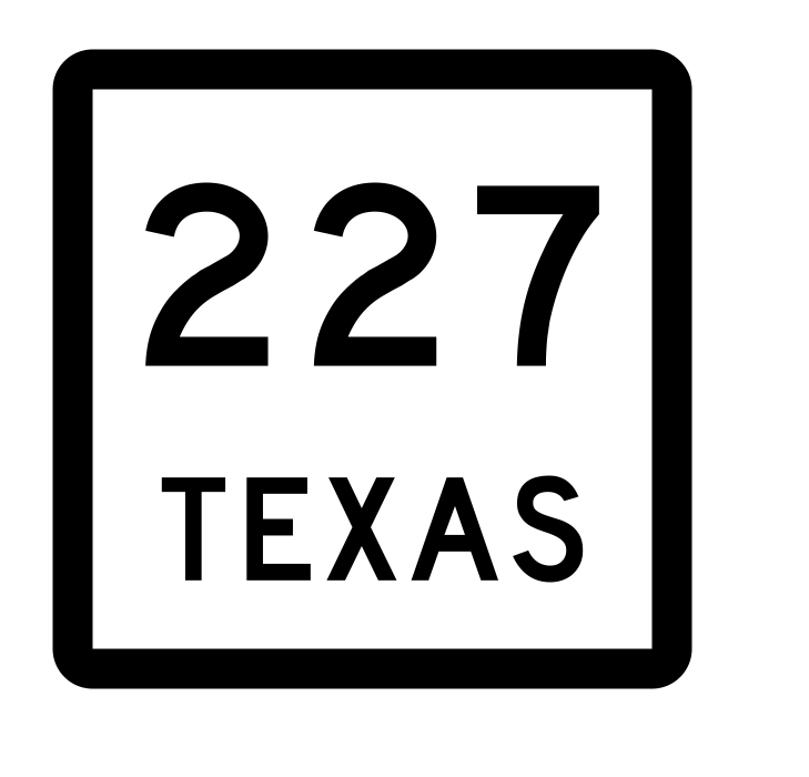 Texas State Highway 227 Sticker Decal R2524 Highway Sign