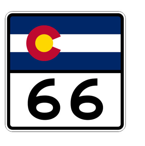 Colorado State Highway 66 Sticker Decal R1814 Highway Sign - Winter Park Products