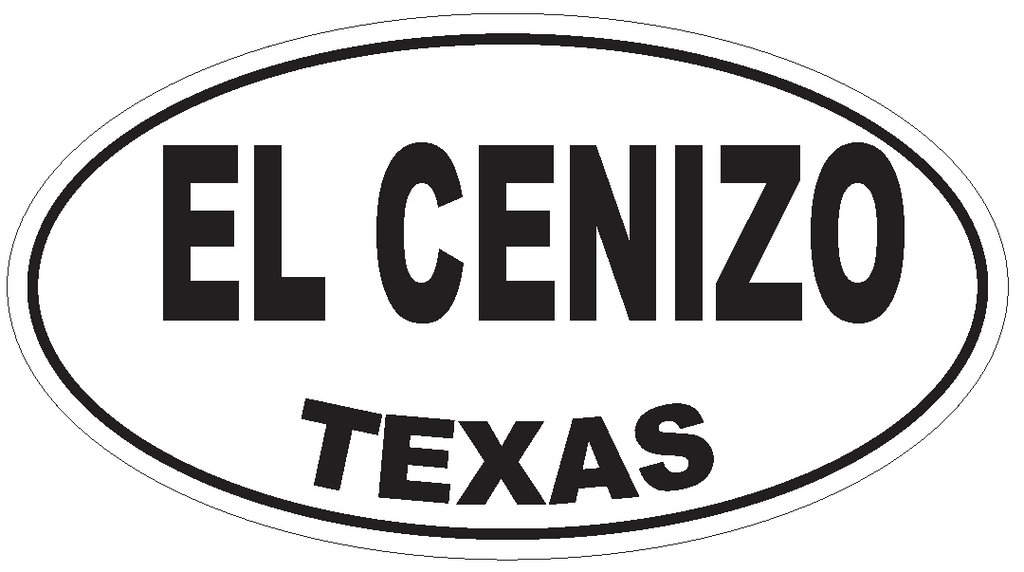 El CenizoTexas Oval Bumper Sticker or Helmet Sticker D3361 Euro Oval - Winter Park Products