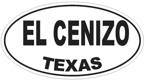 El CenizoTexas Oval Bumper Sticker or Helmet Sticker D3361 Euro Oval - Winter Park Products