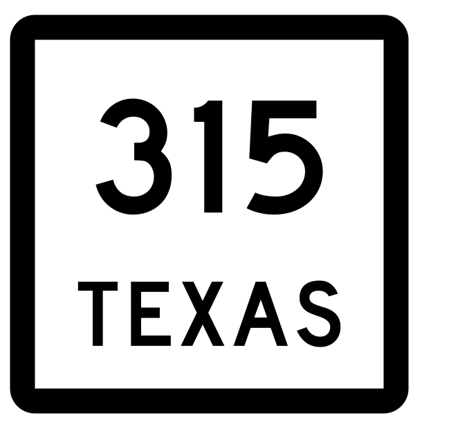 Texas State Highway 315 Sticker Decal R2610 Highway Sign