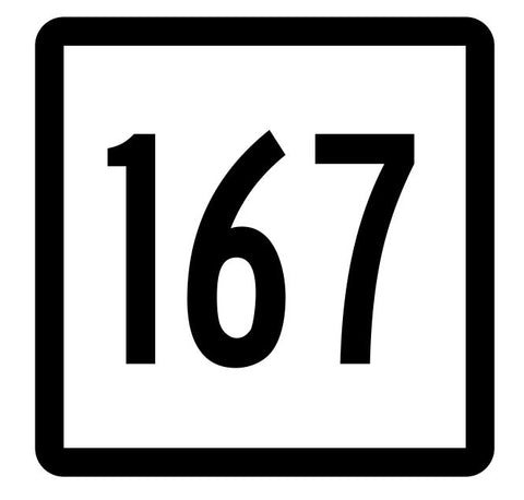 Connecticut State Highway 167 Sticker Decal R5178 Highway Route Sign