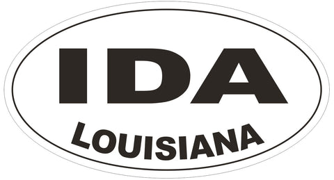 Ida Louisiana Oval Bumper Sticker or Helmet Sticker D3836