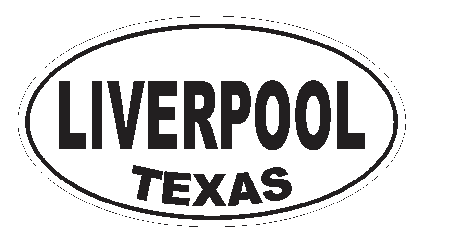 Liverpool Texas Oval Bumper Sticker or Helmet Sticker D3623 Euro Oval - Winter Park Products