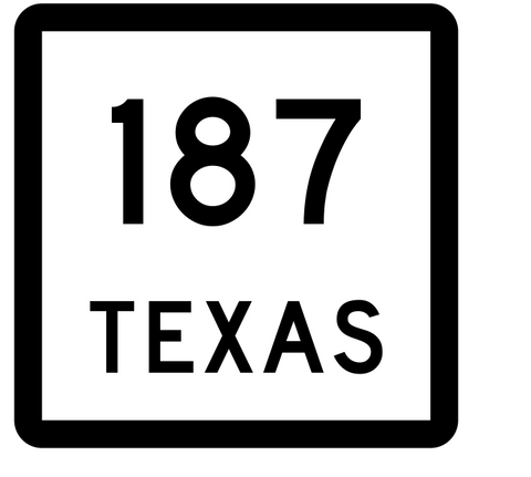 Texas State Highway 187 Sticker Decal R2485 Highway Sign