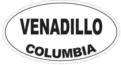 Venadillo Columbia Oval Bumper Sticker or Helmet Sticker D4920