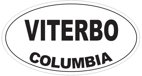 Viterbo Columbia Oval Bumper Sticker or Helmet Sticker D4379