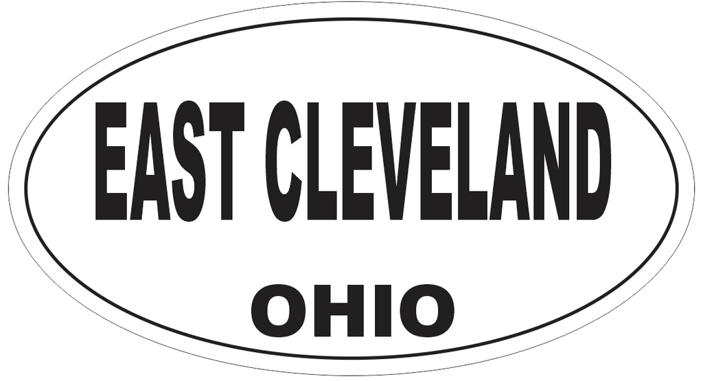 East Cleveland Ohio Oval Bumper Sticker or Helmet Sticker D6080