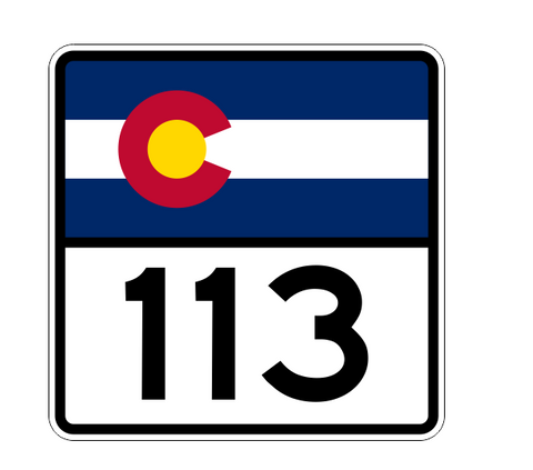 Colorado State Highway 113 Sticker Decal R1843 Highway Sign - Winter Park Products
