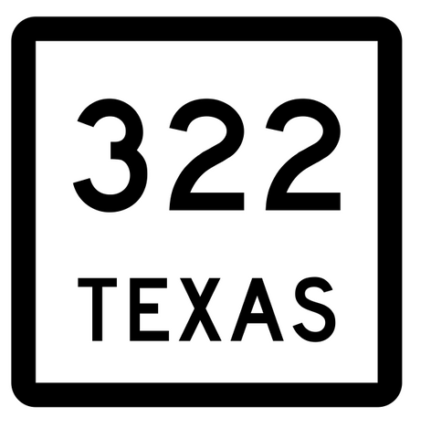 Texas State Highway 322 Sticker Decal R2617 Highway Sign