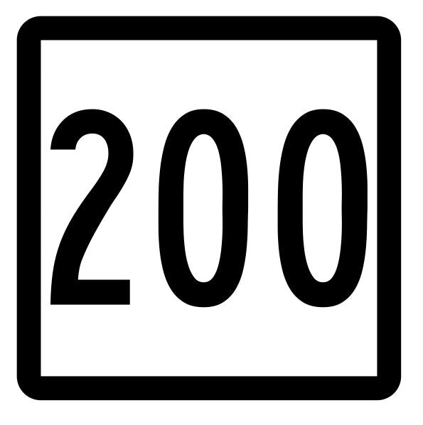 Connecticut State Highway 200 Sticker Decal R5210 Highway Route Sign