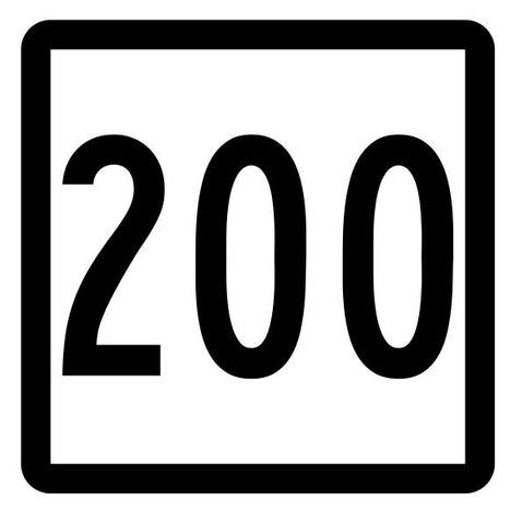 Connecticut State Highway 200 Sticker Decal R5210 Highway Route Sign