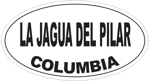 La Jagua del Pilar Columbia Oval Bumper Sticker or Helmet Sticker D5585