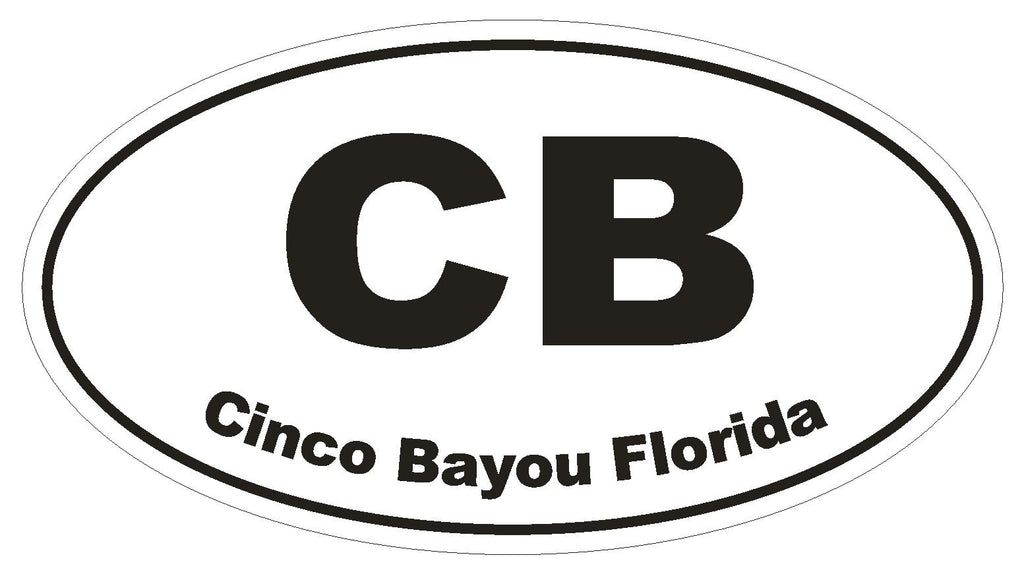 Cinco Bayou Florida Oval Bumper Sticker or Helmet Sticker D1636 Euro Oval - Winter Park Products