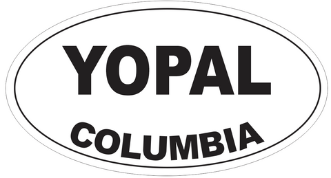 Yopal Columbia Oval Bumper Sticker or Helmet Sticker D4386