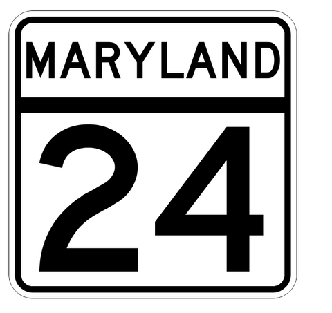 Maryland State Highway 24 Sticker Decal R2683 Highway Sign