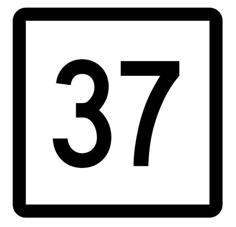 Connecticut State Highway 37 Sticker Decal R5078 Highway Route Sign