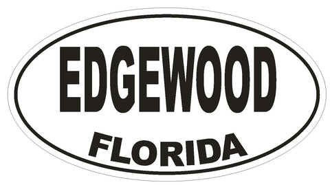 Edgewood Florida Oval Bumper Sticker or Helmet Sticker D1540 Euro Oval - Winter Park Products