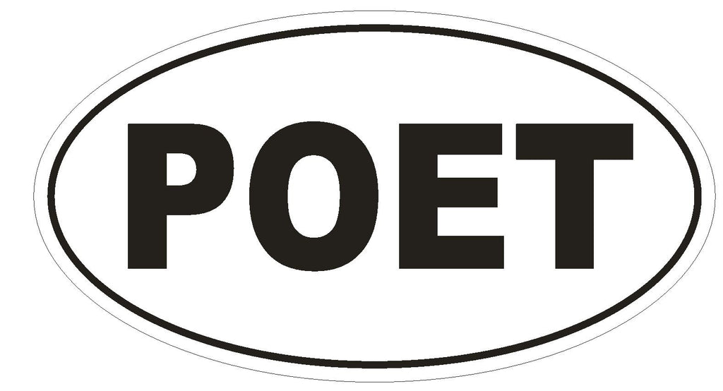 POET Oval Bumper Sticker or Helmet Sticker D1726 Euro Oval - Winter Park Products