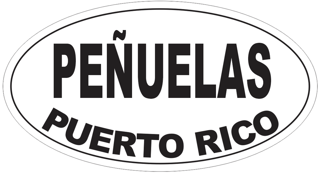 Penuelas Puerto Rico Oval Bumper Sticker or Helmet Sticker D4135
