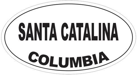 San Catalina Columbia Oval Bumper Sticker or Helmet Sticker D4975