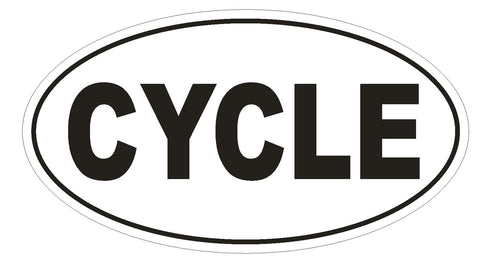 CYCLE Oval Bumper Sticker or Helmet Sticker D529 Laptop Cell Bicycle Euro Oval - Winter Park Products