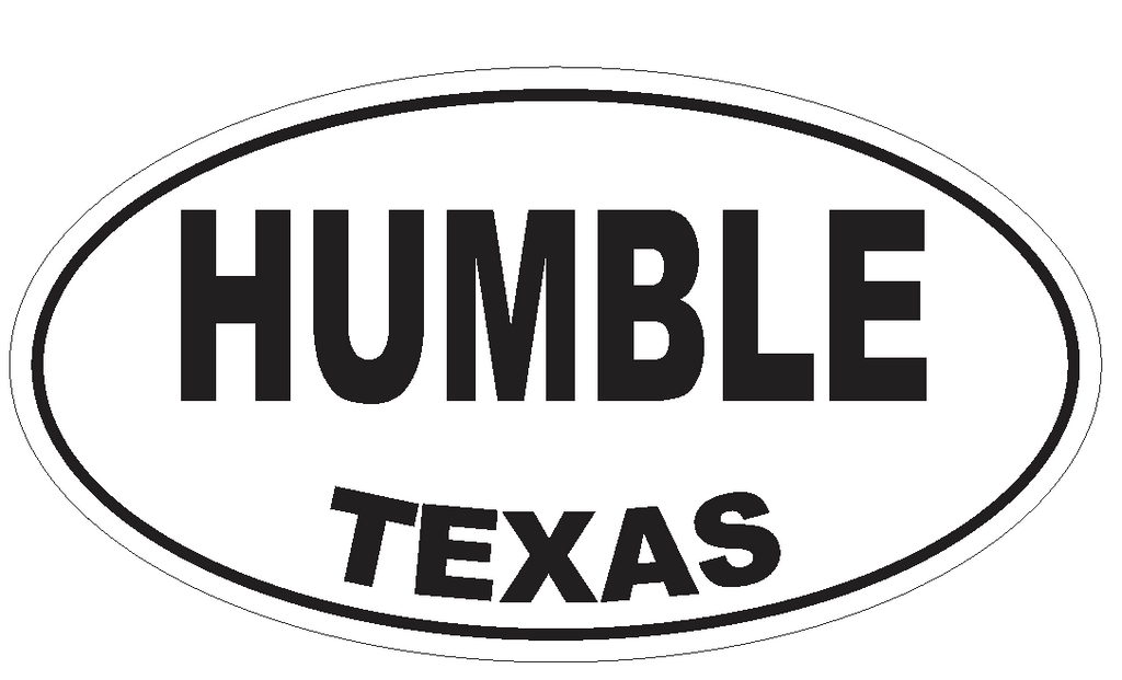 Humble Texas Oval Bumper Sticker or Helmet Sticker D3503 Euro Oval - Winter Park Products
