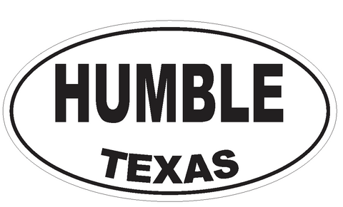 Humble Texas Oval Bumper Sticker or Helmet Sticker D3503 Euro Oval - Winter Park Products