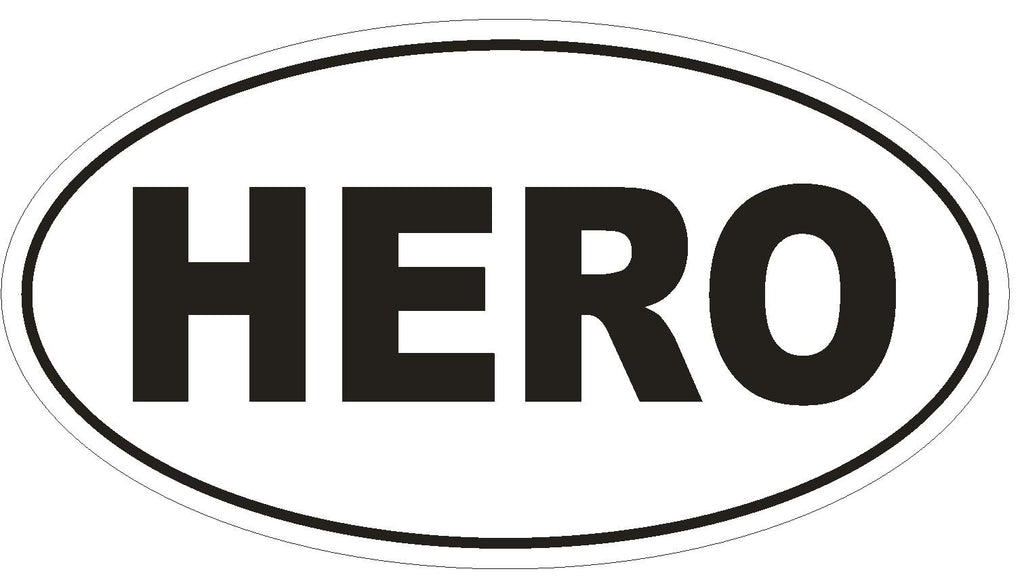 HERO Oval Bumper Sticker or Helmet Sticker D1914 Euro Oval - Winter Park Products