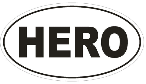 HERO Oval Bumper Sticker or Helmet Sticker D1914 Euro Oval - Winter Park Products