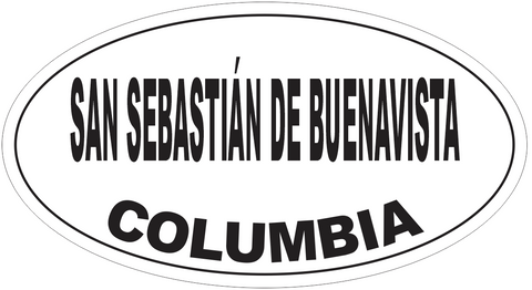 San Sebastian de Buenavista Columbia Oval Bumper Sticker or Helmet Sticker D5590